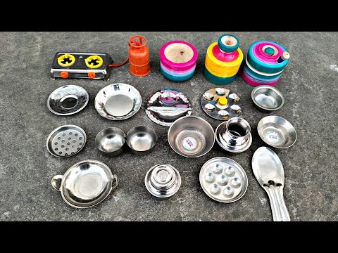 Diy unboxing amazing mini steel kitchen set  @miniclay5092