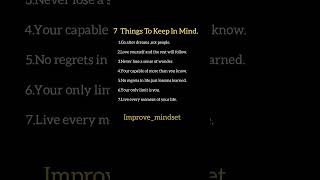 7 things to keep in mind...#mindset #mindsetmatters #shortsyoutube