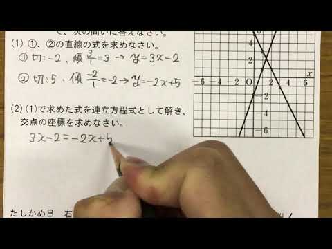2021 2学年 3章 3節 連立方程式とグラフ〜グラフの交点の求め方〜