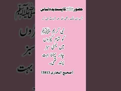 حضور ﷺ کا پسندیدہ لباس