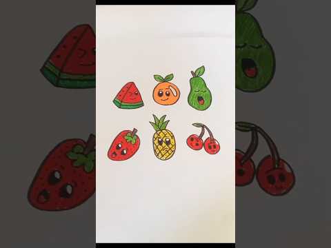 Menggambar karakter buah-buahan #fruitdrawing #art #animasi #doodle