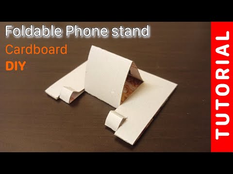 Foldable Mobile Phone Stand DIY with Cardboard box - Tutorial