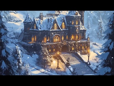 Romantic Snowfall Scenery Over Medieval Castle | Fall Asleep Fast With These Great Celtic Songs