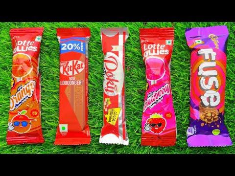 Satisfying video Asmr lollipops candy and chocolate gummy candy unboxing video Asmr.