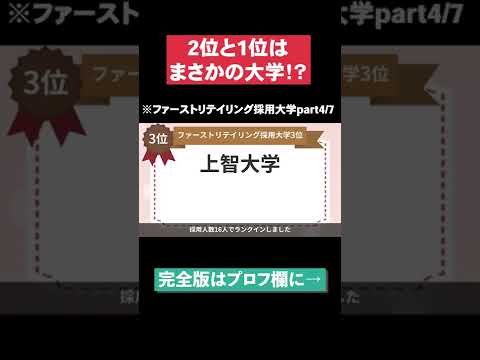 【2位と1位はまさかの大学！？】ファーストリテイリング採用大学part4/7 #Shorts