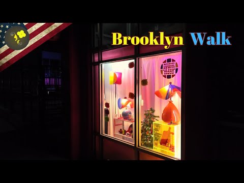 Walking In Brooklyn Greenpoint 4K virtual night Tour - USA - Before Thanksgiving