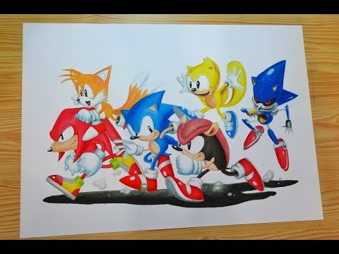 Speed Drawing Sonic Mania Plus (Mighty and Ray)