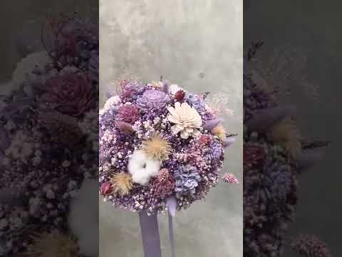 永生花手綁捧花-歐式捧花紫色星球捧花