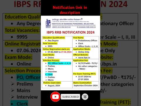 IBPS RRB NOTIFICATION 2024 | IBPS RRB 2024: Must-Know Notification Details! 🚨 | #ibpsrrb