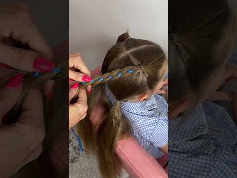 Simple back to school hairstyle  #hairstyle #backtoschoolhairstylesforkids #braids