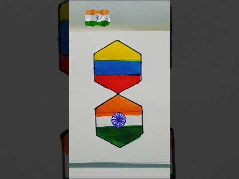 Columbia 🇨🇴 And Indian 🇮🇳 Flag Drawing | #shorts #shortfeed