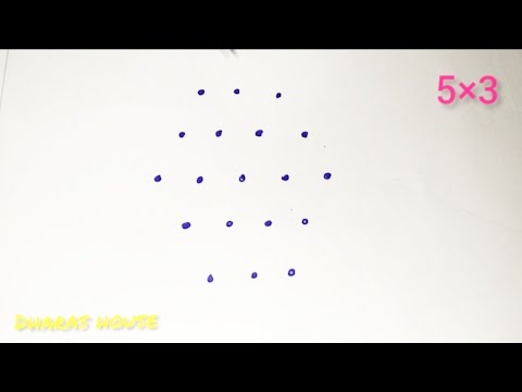 5×3dots simple vilakku kolam||karthika madha kolam design||beginners kolam||dharas house||#68