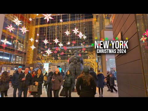 New York City 4K Walk Christmas in NYC 2024 Christmas Market Columbus Circle Holiday Market 2024 ✨