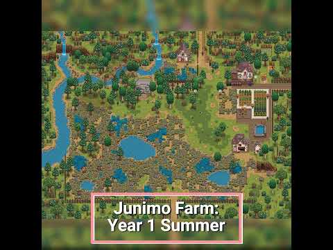 Stardew Valley Meadowlands Farm Timelapse - Year 1 All Seasons - Junimo Farm!  #stardewvalley