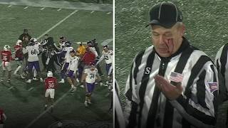 Massive brawl breaks out during ECU vs. NC State, Ref bloodied in the process | ESPN CFB