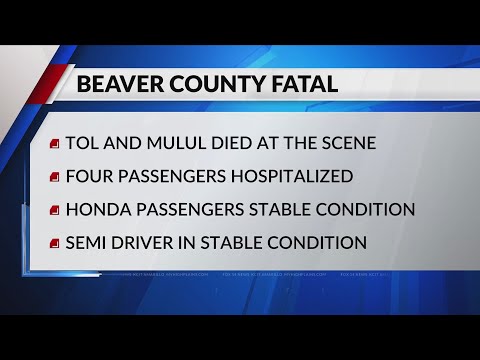 2 killed, 4 hospitalized after wreck involving semi-trailer truck in Beaver County