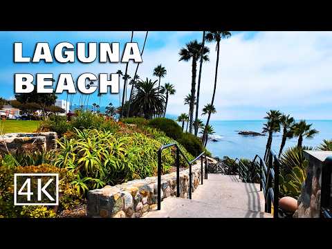 [4K] Laguna Beach - Orange County, California USA - Walking Tour