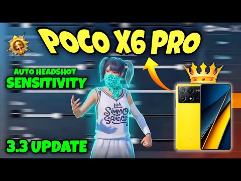 Poco x6 pro🔥 bgmi auto headshot sensitivity after 3.3 update 🔥