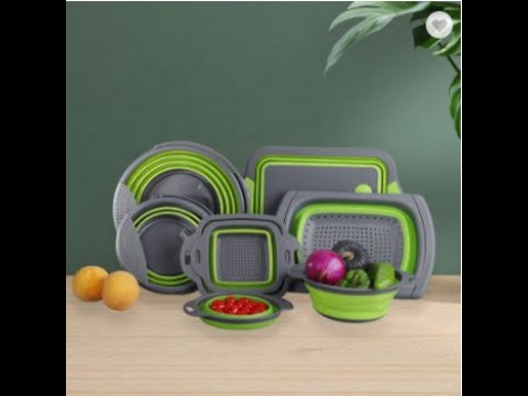 Kitchen Products New Collapsible Chopping Board Silicone Cutting Board Set With Storage Vegetable.