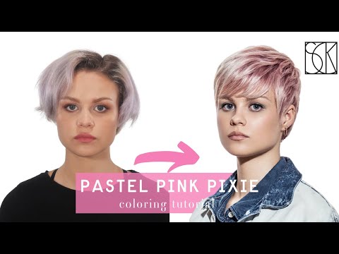 HAIR COLOR TRANSFORMATION - PASTEL PINK PIXIE by SCK