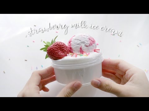 🍓Strawberry milk ice cream🐄⌇キャンドルスライム⌇ASMR⌇音フェチ⌇プチDIY