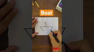 1 = ⛵️How to Draw Easy Boat #shorts #shortsvideo