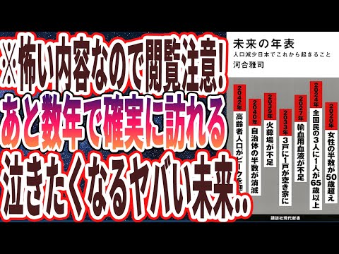 【ベストセラー】「未来の年表 人口減少日本でこれから起きること 」を世界一わかりやすく要約してみた【本要約】