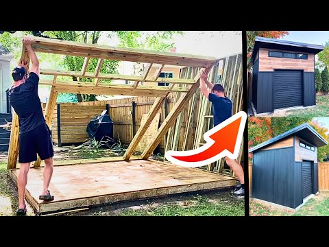 Complete DIY Shed Build in under 5 Minutes - FREE PLANS