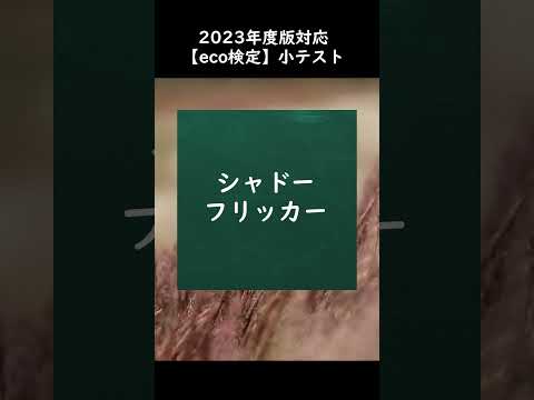 【eco検定】2023年度版対応！小テストに挑戦 #shorts