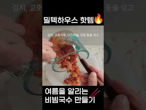 새콤달콤 입맛 돌아오는 김치비빔국수 만들기 #밀텍하우스 #마카토 #제면기