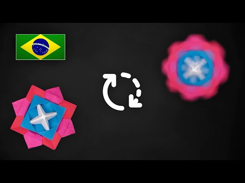 Como Fazer um Brinquedo de Papel que Gira - Origami Spinner