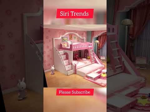 pink colour bunk beds for girls | kids room bunk beds designs #bunkbeds