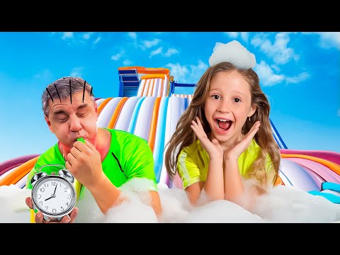 Nastya and Evelyn play with a giant trampoline - 1 hour Kids video series