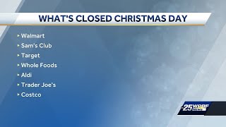 What’s open, closed on Christmas, New Year's Day