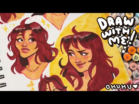 ✿ draw with me - coloring a page with OHUHU