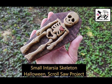 Miniature Intarsia Skeleton, Halloween Scroll Saw Project