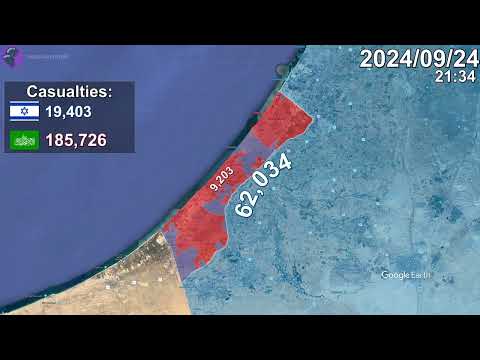 Israel-Hamas War: Every Day to 2025 Mapped using Google Earth