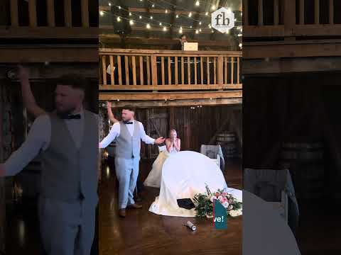 Table Falls on its Own While Groom Fixes Microphone at Wedding