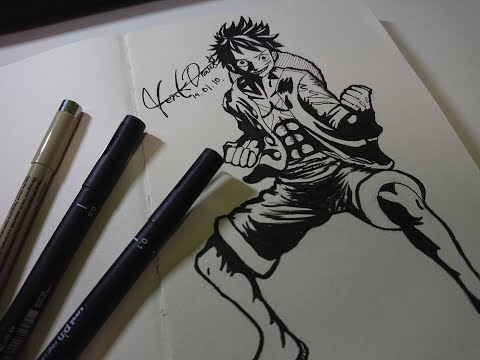 【TenK Draws】海賊王 兩年後的魯夫繪畫過程 Drawing One Piece Monkey.D.Luffy timelapse