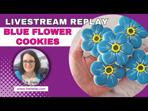 Blue Flower Cookies - Live Cookie Decorating |Episode 213|