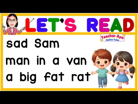 LEARN TO READ | CVC Phrases | Sentences | Reading tutorial for Kids | Practice Reading | Teacher Aya