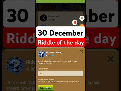 Riddle Of The Day Zoo 30 December| Zoo Riddle Of The Day | Riddle Of The Day X Empire