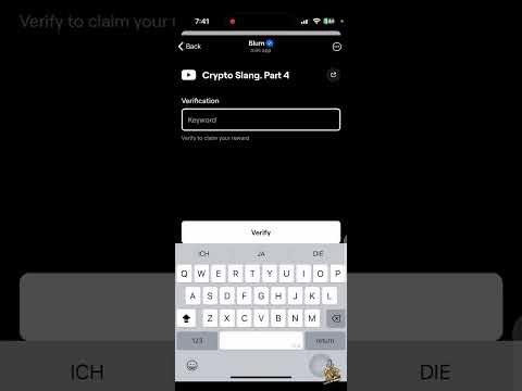 Crypto Slang. Part 4 Verfication code blum 9 decytodayYoutube video