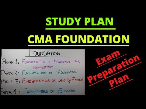 Study Plan | FOUNDATION | CMA Junction |