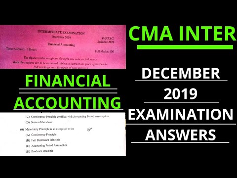 Financial Accounting | December 2019 | CMA Inter | Answers |