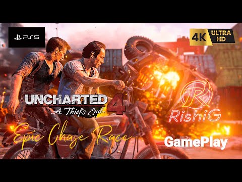 Uncharted: Legacy of Thieves Collection : Epic Chase Scene | PS5 Remastered 4K HDR Gameplay!