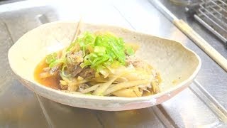 ご飯がすすむ、豚肉の柳川風煮込みの作り方　　How to make a pot of pork boiled in soy sauce with eggs and burdock