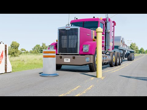 Mobil vs Bollard #16 - BeamNG Drive