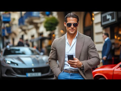 Street Menswear Style. Fall London Street Fashion with Classic Car Vibes