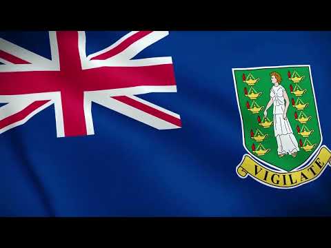 [10 Hours] British Virgin Islands Flag Waving - Video & Audio - Waving Flags